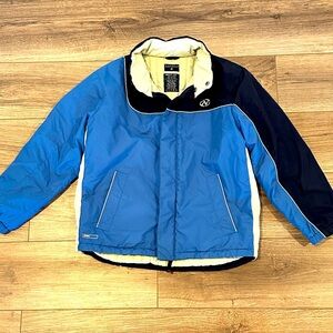 EUC Boys 12-14 Nautica Blue Puffer Jacket with Zippers and Velcro